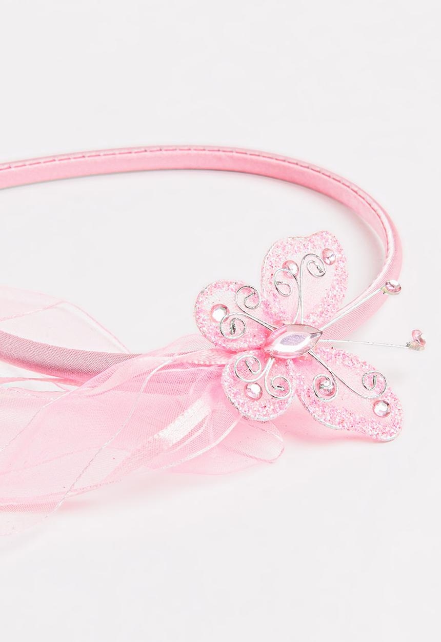 Jewels and Lace - Butterfly Aliceband Mid Pink