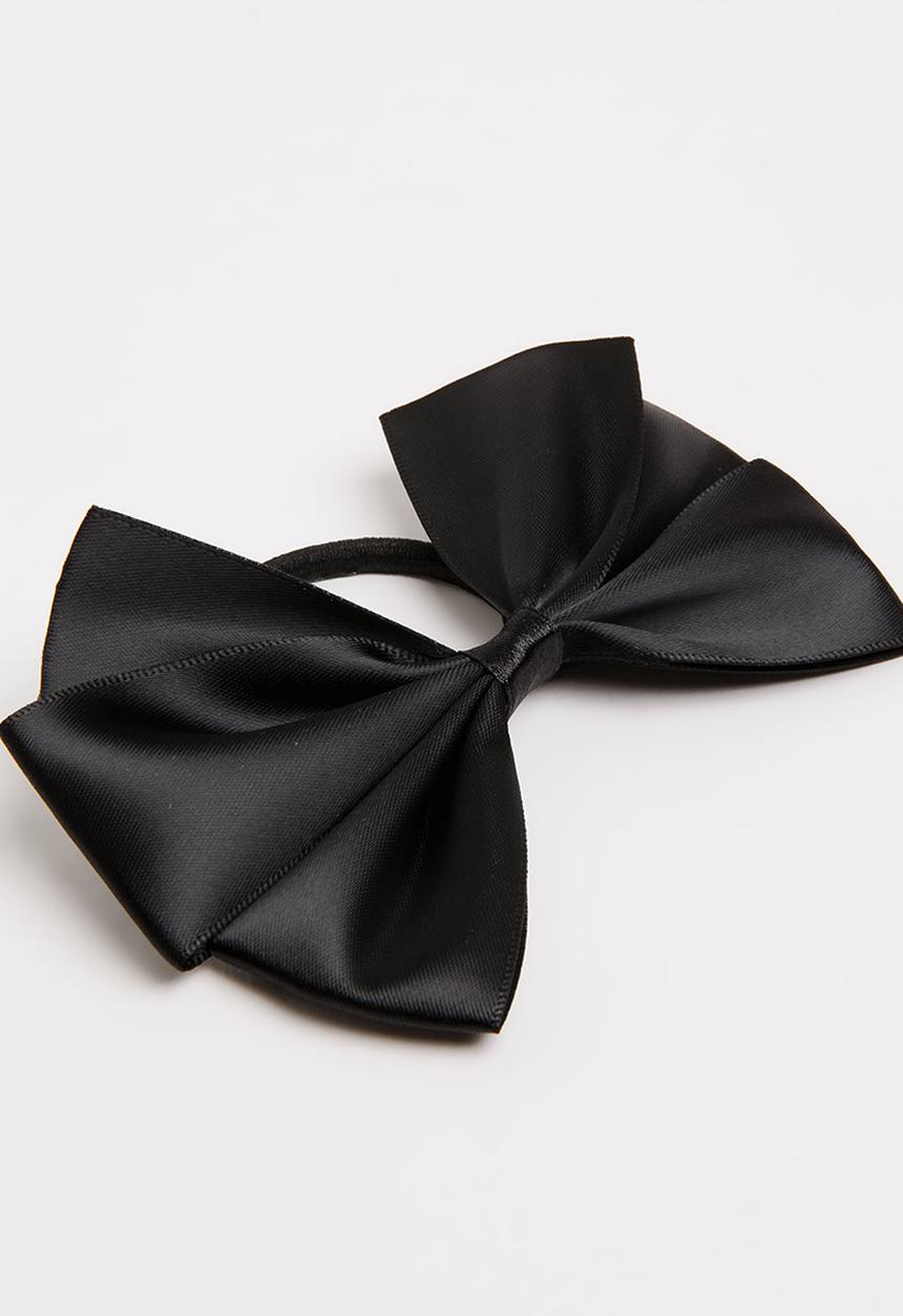 Jewels and Lace - Bow Hairband Black