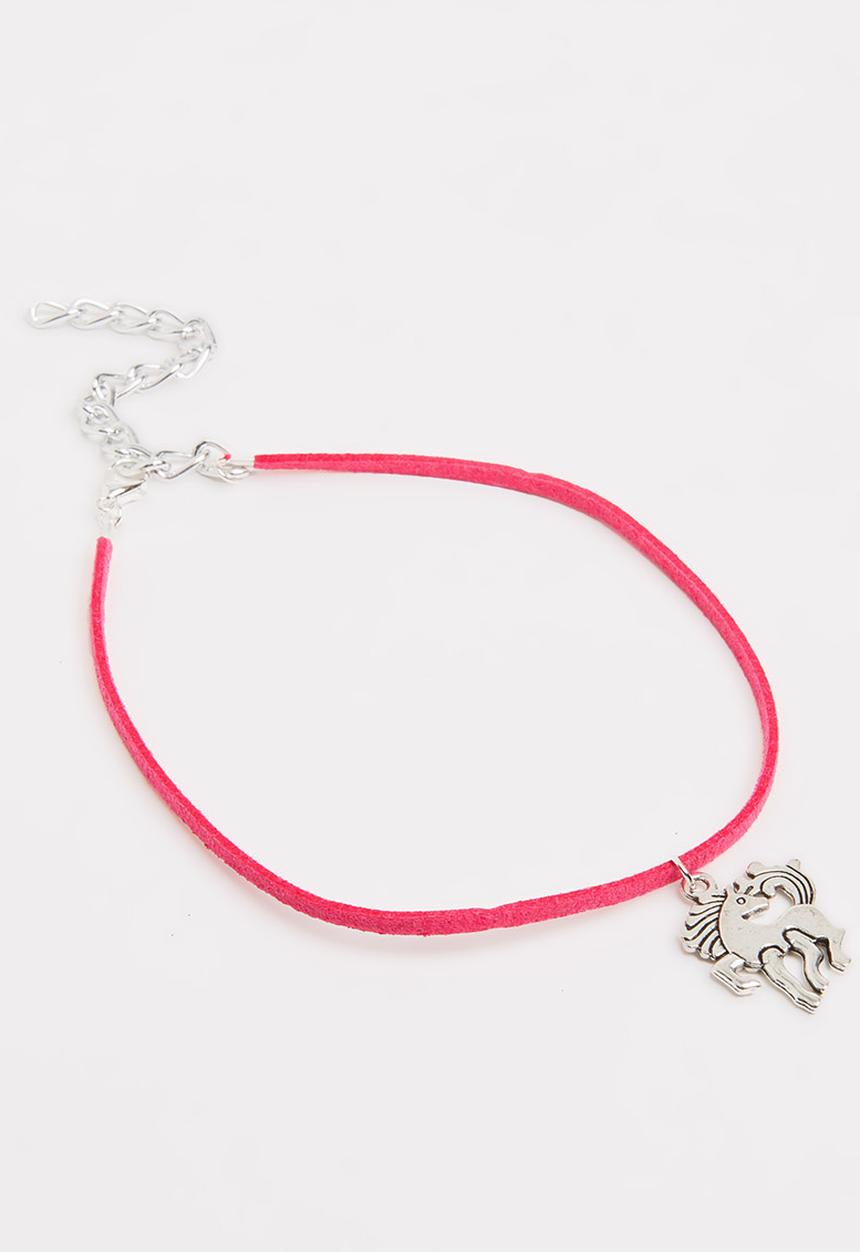 Jewels and Lace - Unicorn Choker Dark Pink