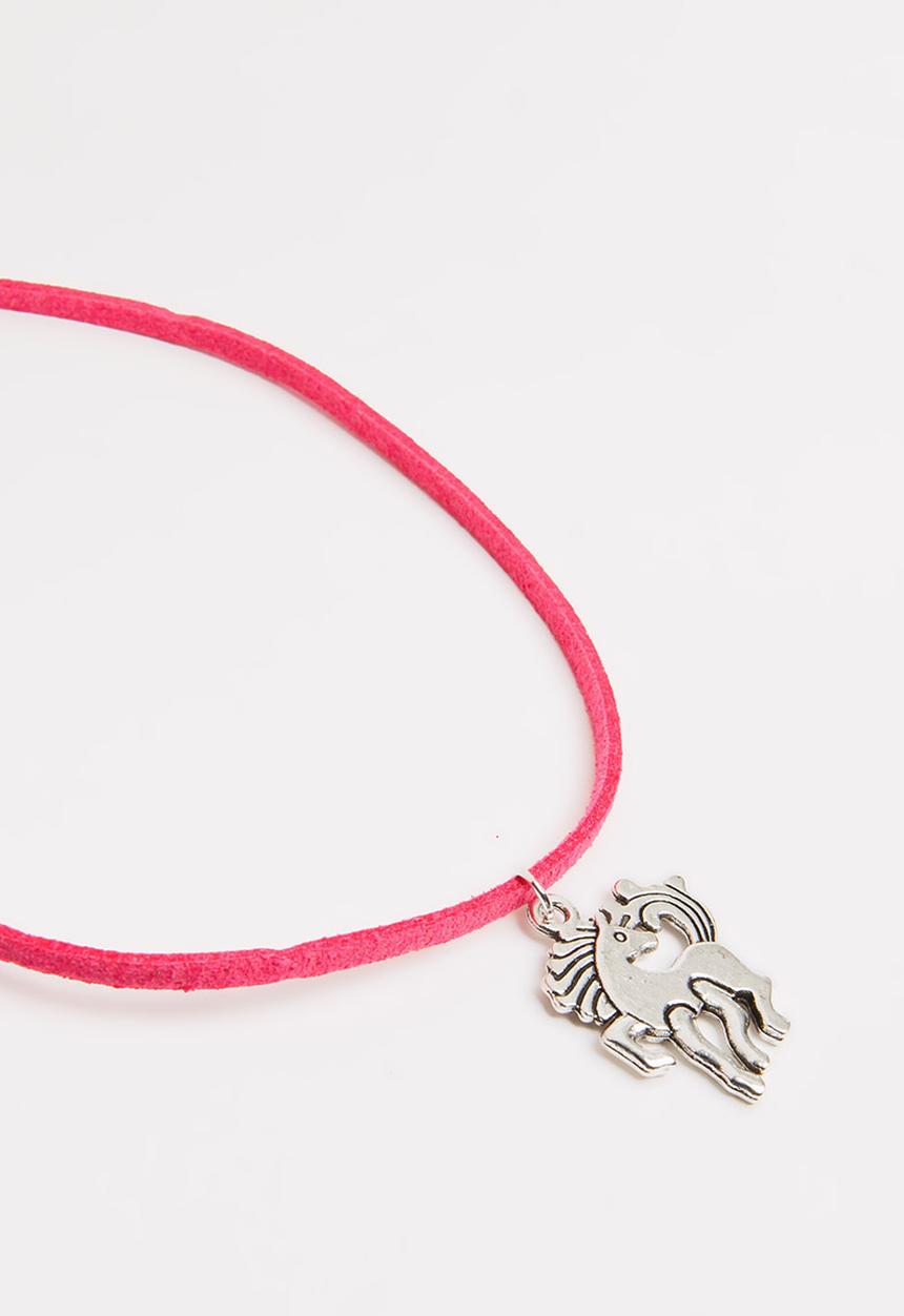 Jewels and Lace - Unicorn Choker Dark Pink