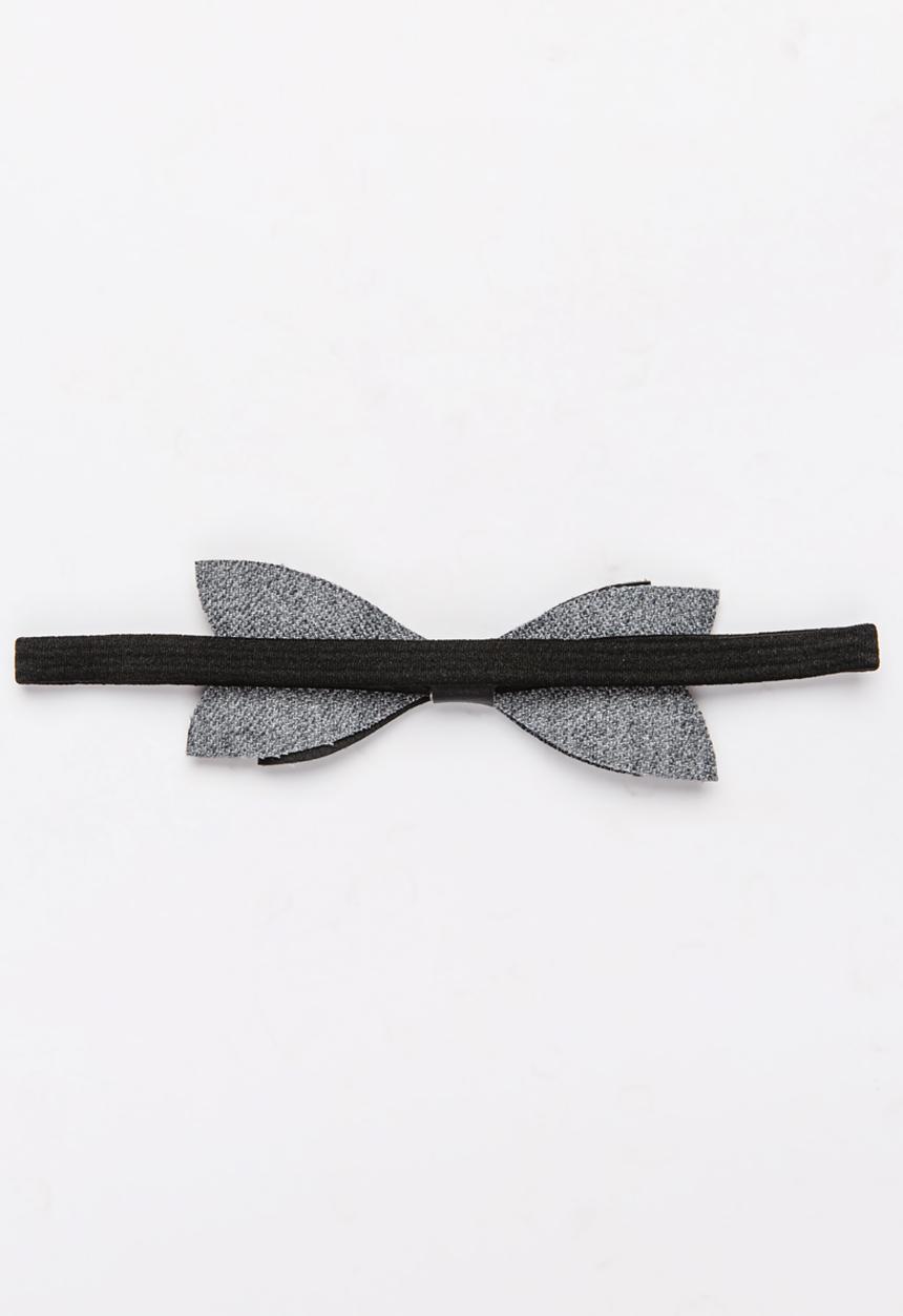 Jewels and Lace - PU Bow Headband Black