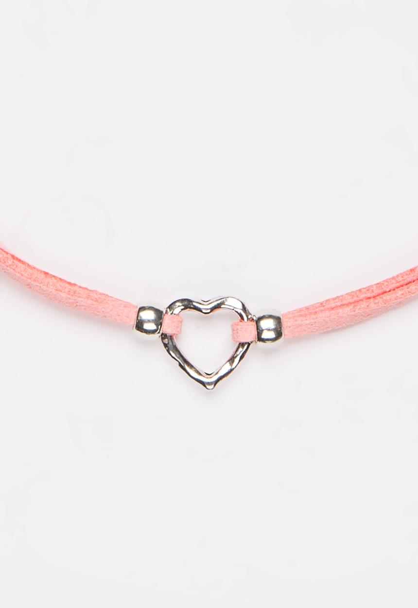 Jewels and Lace - Heart Choker Mid Pink