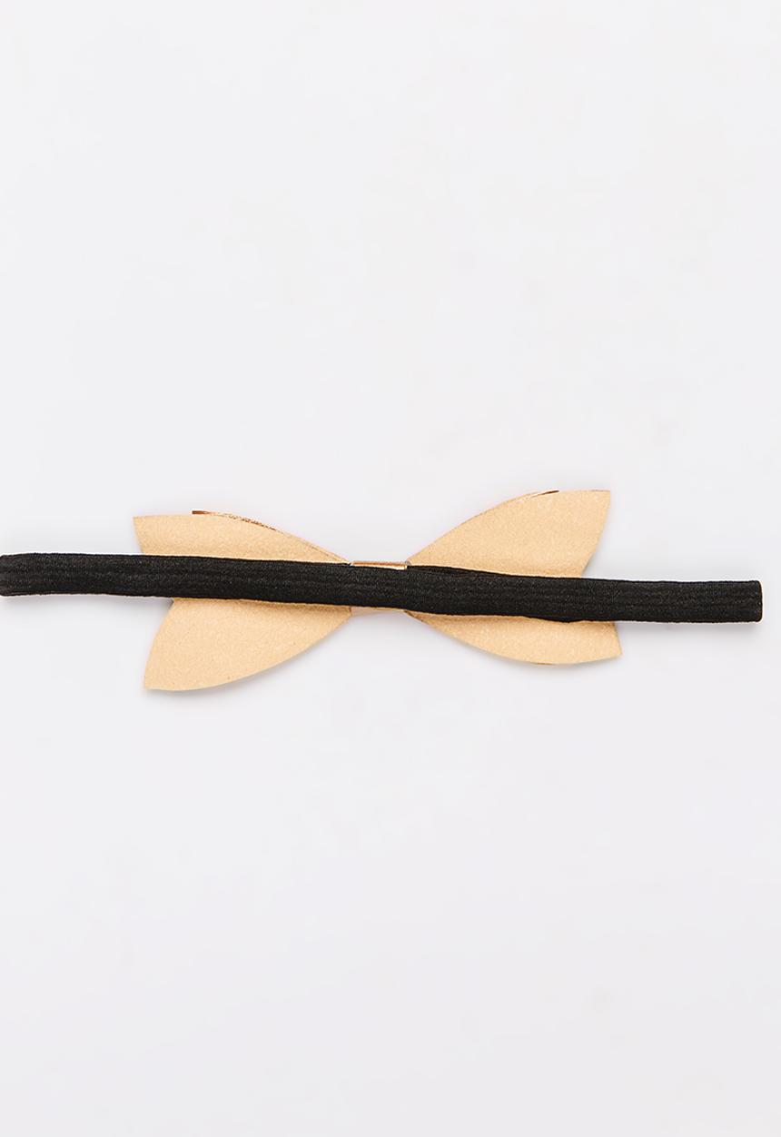 Jewels and Lace - PU Bow Headband Gold