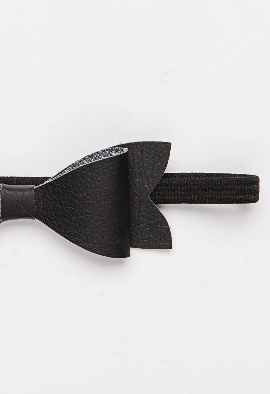 Jewels and Lace - PU Bow Headband Black