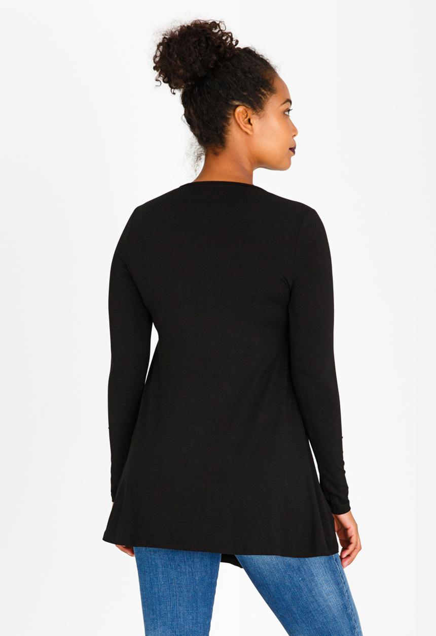 Cherry Melon - Basic Longsleeve Underbust Top Black