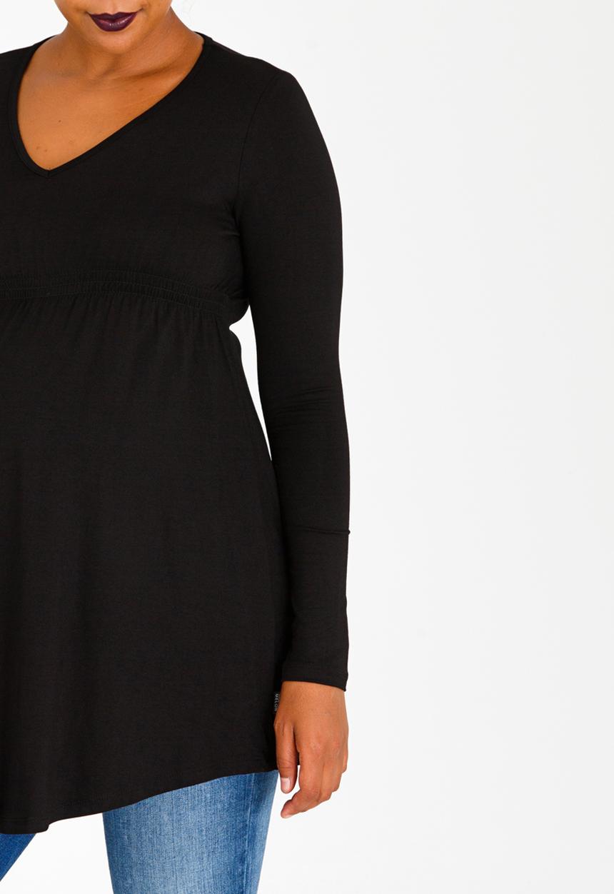 Cherry Melon - Basic Longsleeve Underbust Top Black