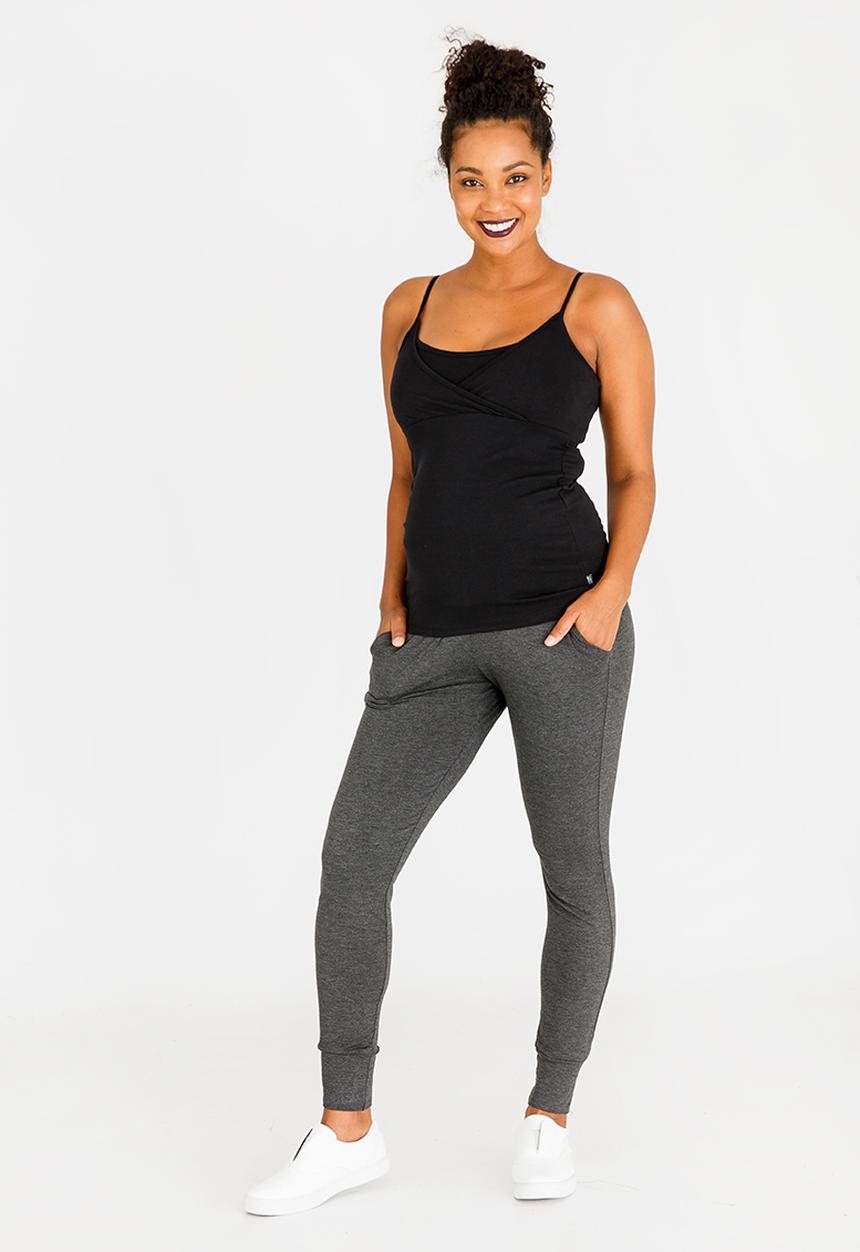 Cherry Melon - Basic Cross Over Feeding Cami Black