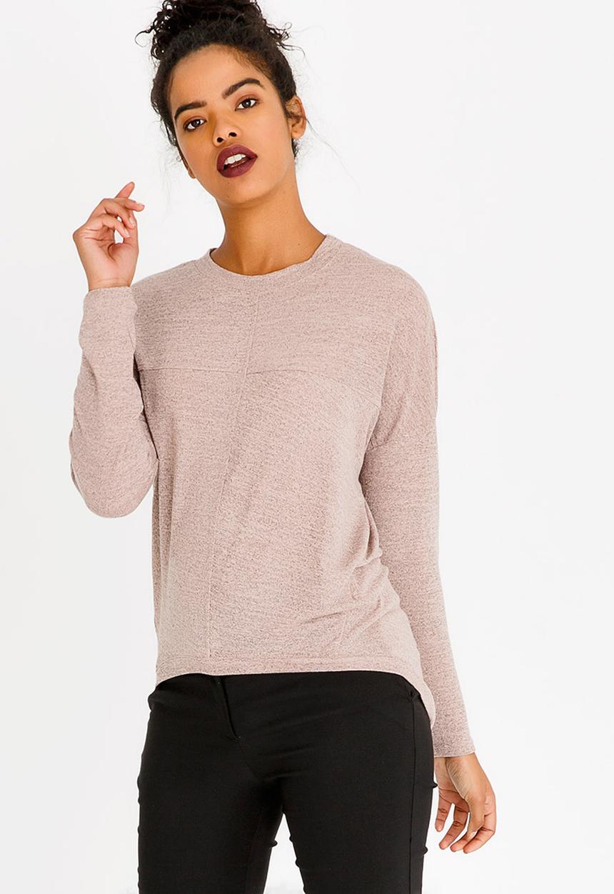Revenge - Drop Shoulder Top Pale Pink