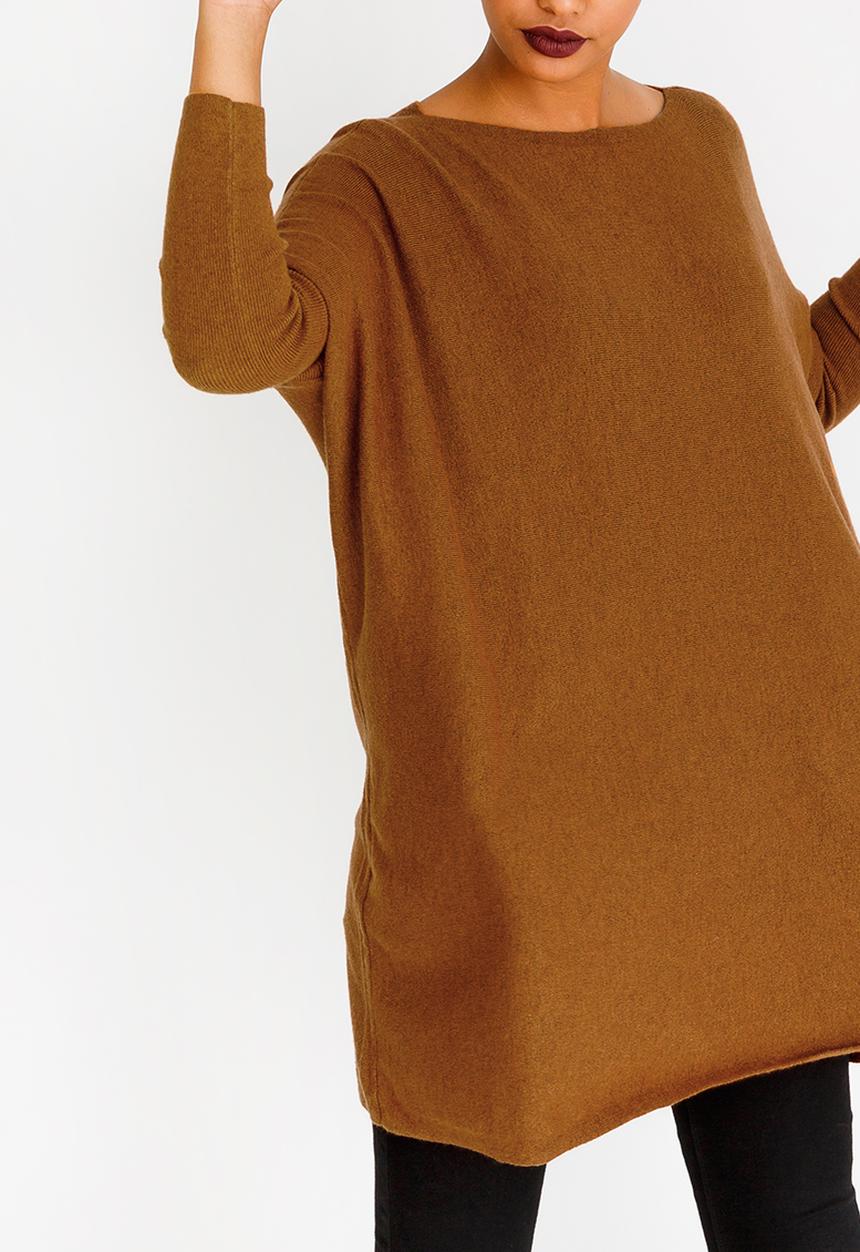 Revenge - Oversized Draped Top Tan