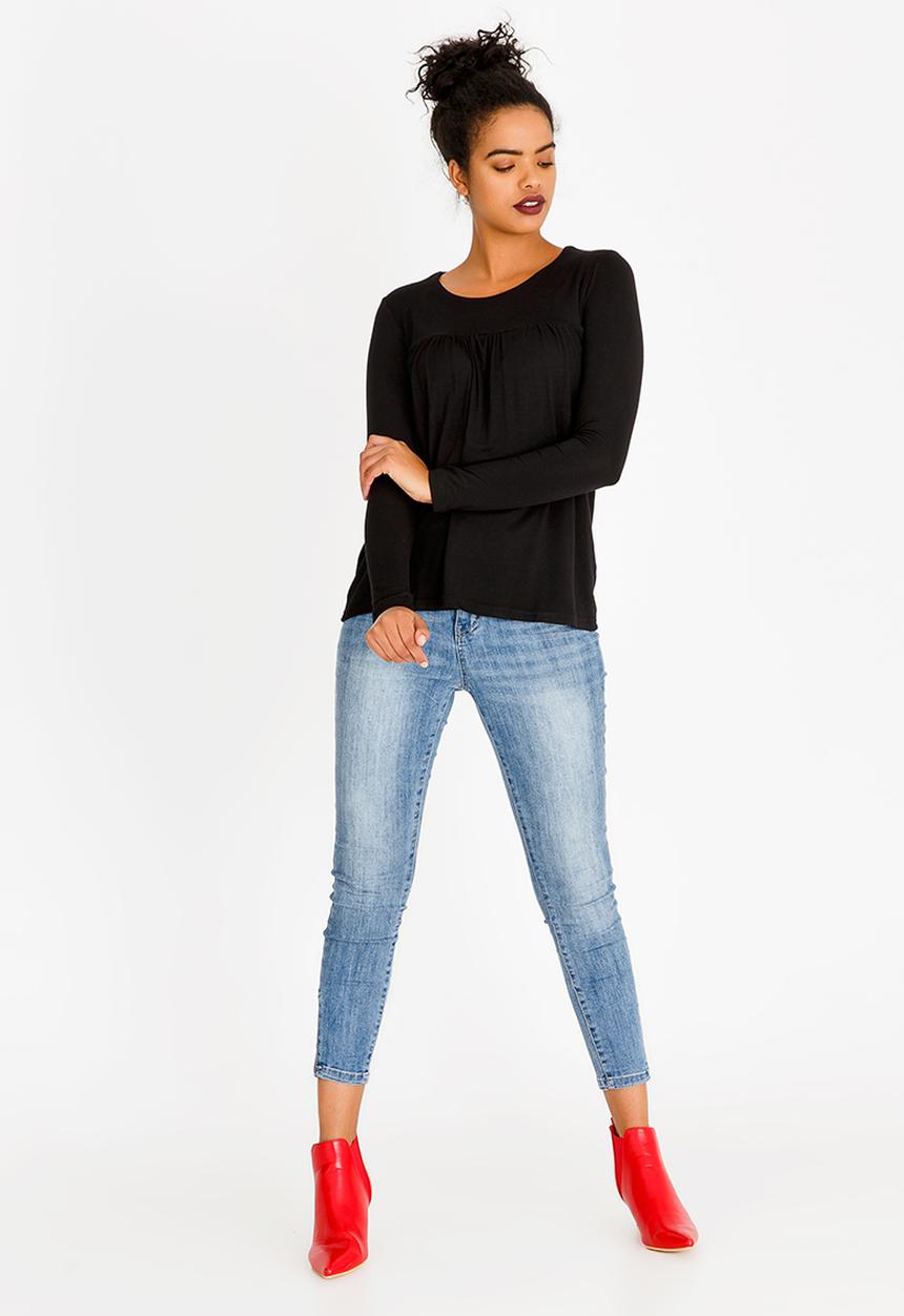 edit - Baby Doll Top Black