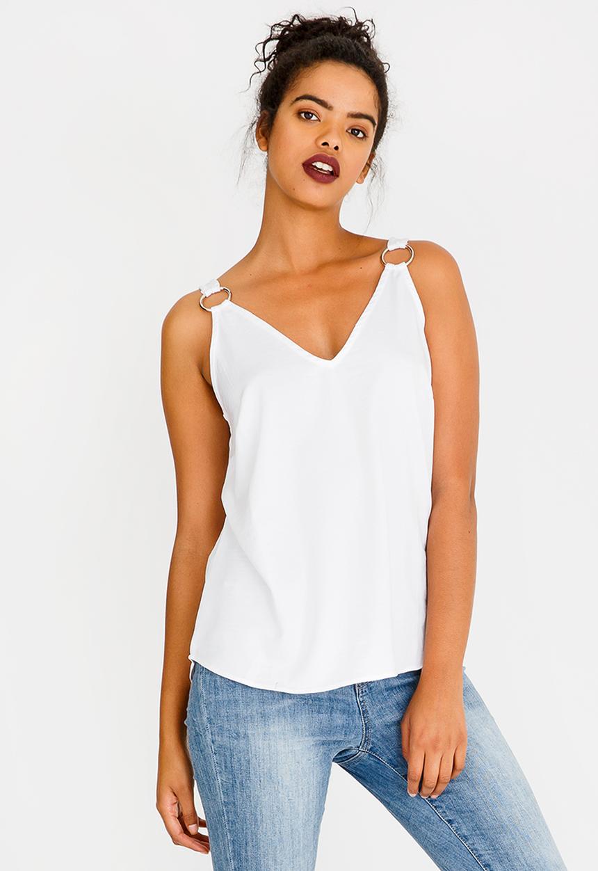 Kate Jordan - Ring Detail Cami White