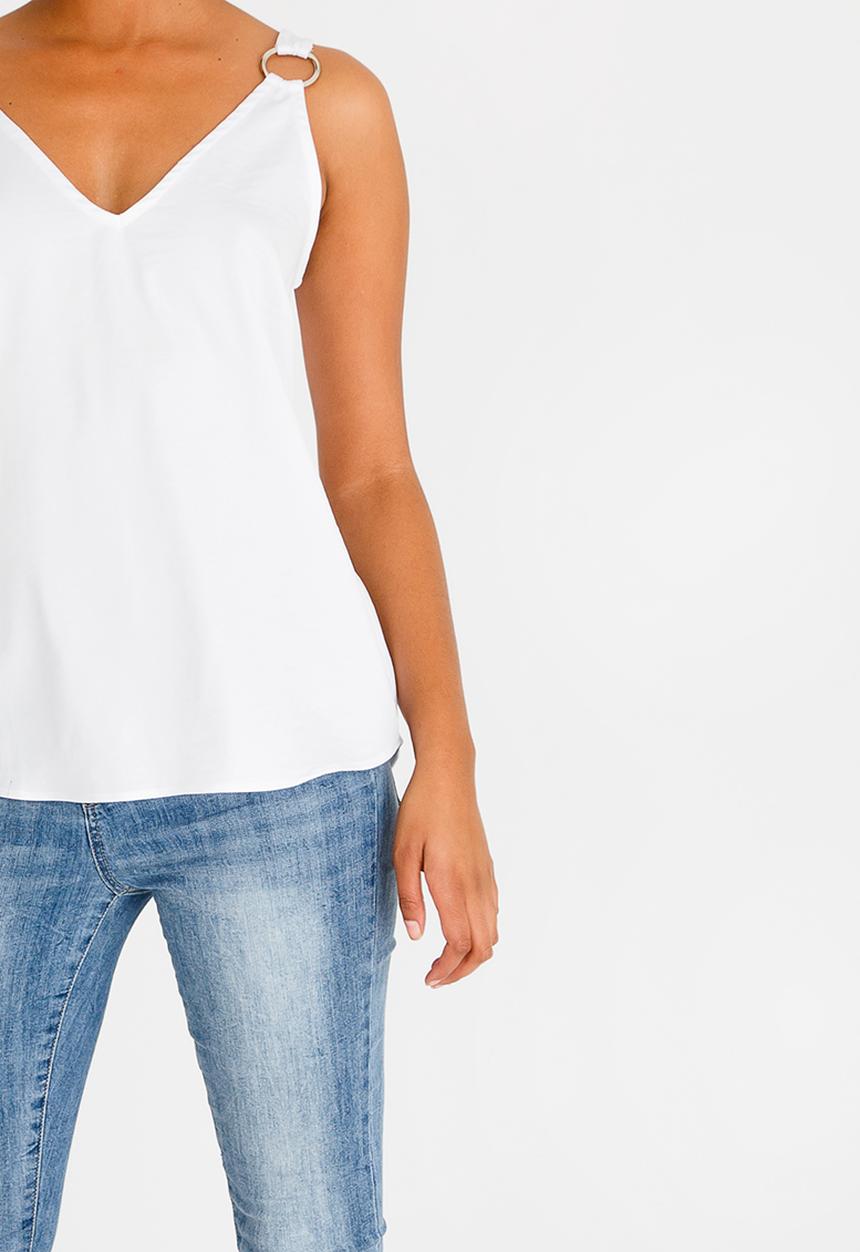 Kate Jordan - Ring Detail Cami White