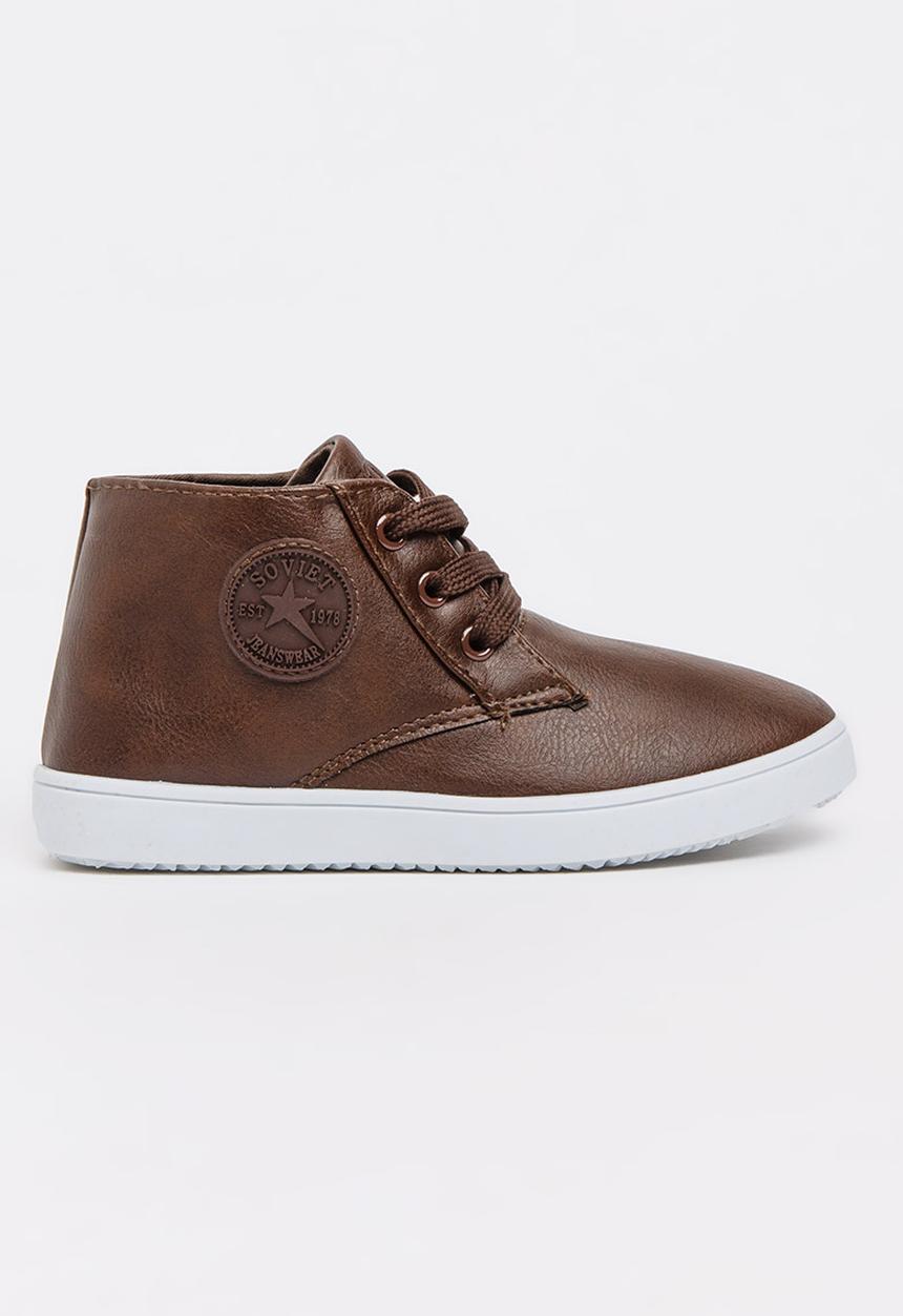 SOVIET - Buffon Hi Cut Sneaker Brown