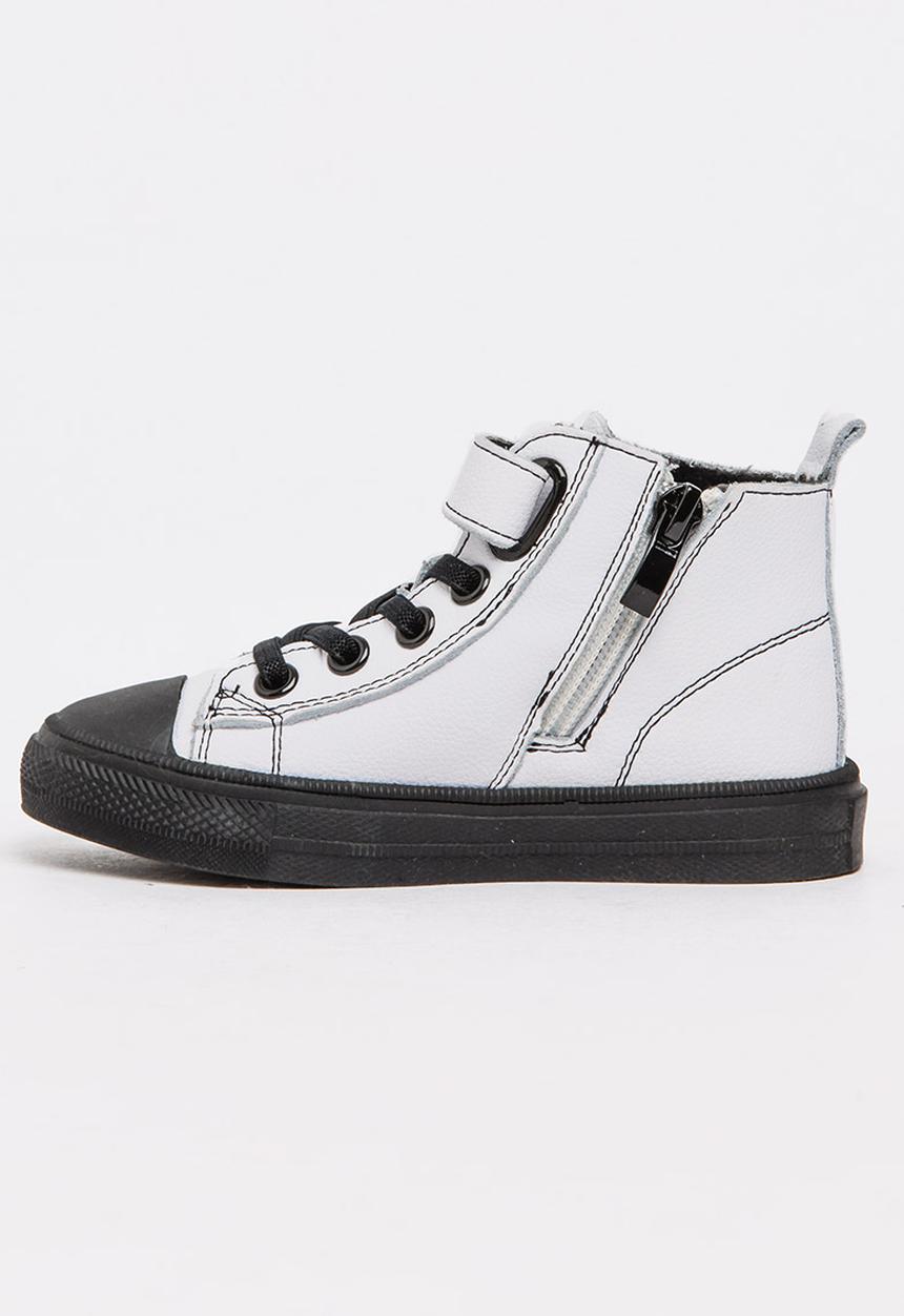 Pop Candy - Boys Hi Top Sneaker White