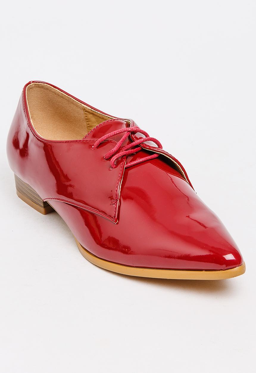 Jada - Patent Lace-ups Dark Red