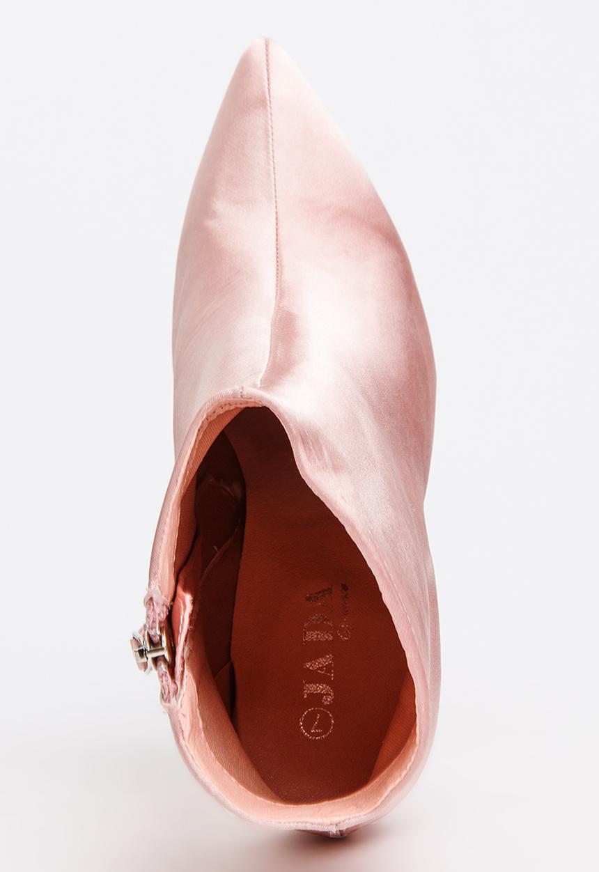 Jada - Satin Ankle Boots Pale Pink
