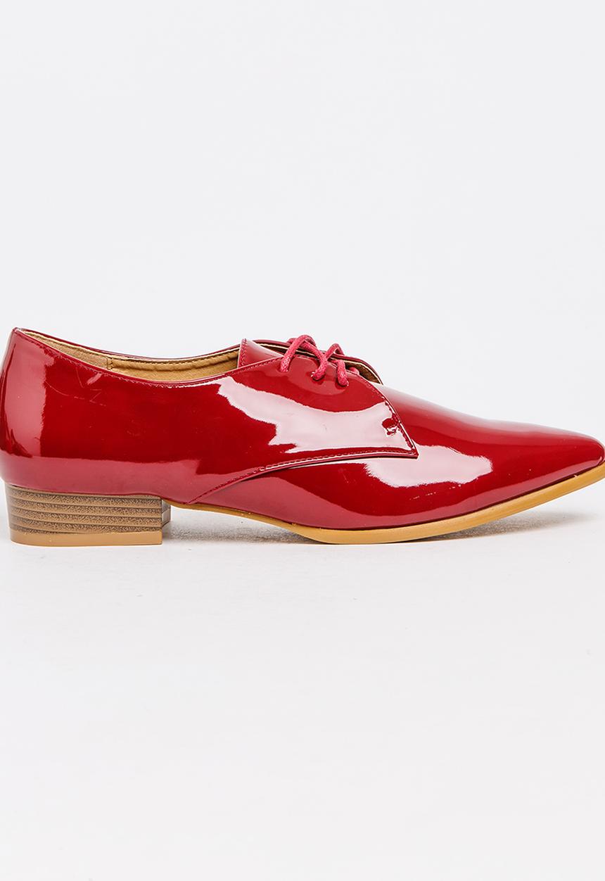Jada - Patent Lace-ups Dark Red