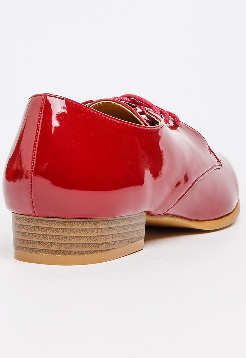 Jada - Patent Lace-ups Dark Red