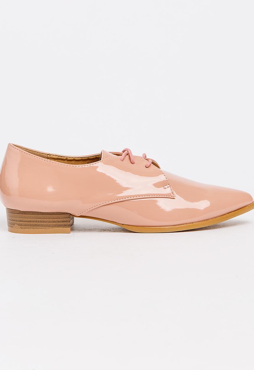Jada - Patent Lace-ups Pale Pink