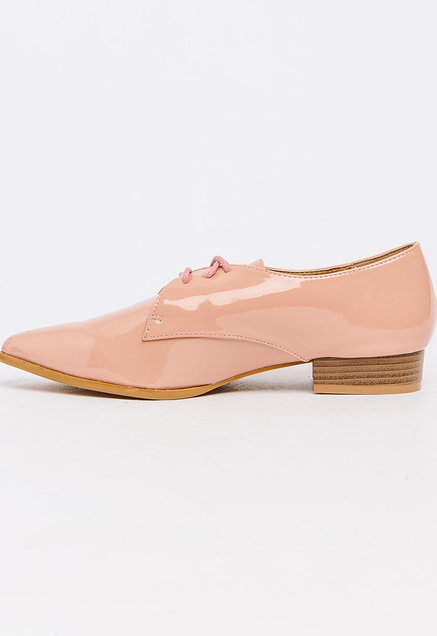 Jada - Patent Lace-ups Pale Pink
