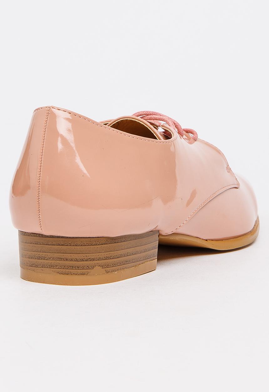 Jada - Patent Lace-ups Pale Pink