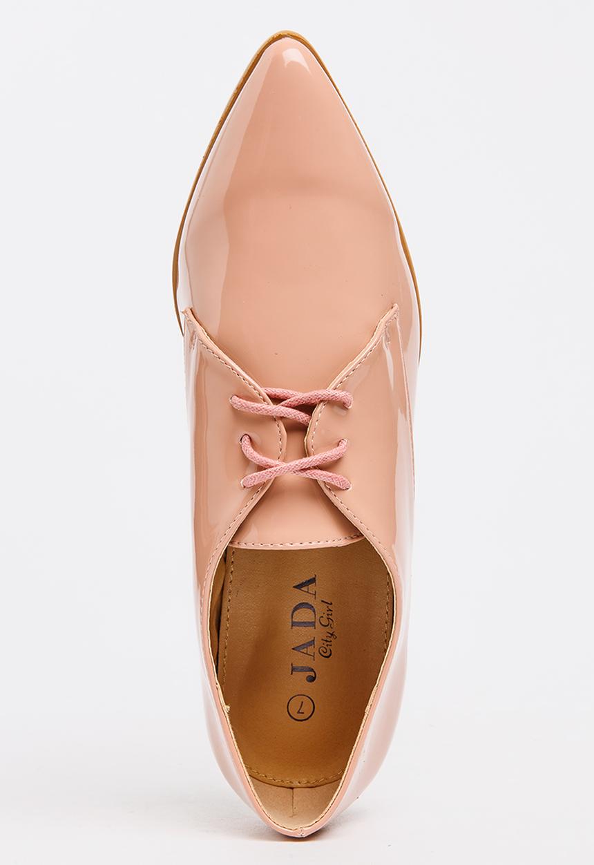 Jada - Patent Lace-ups Pale Pink