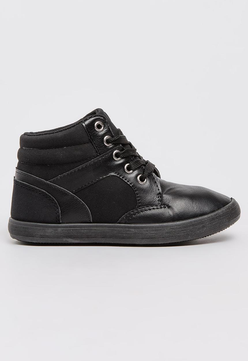 SOVIET - Leith Hi Cut Sneaker Mono Black