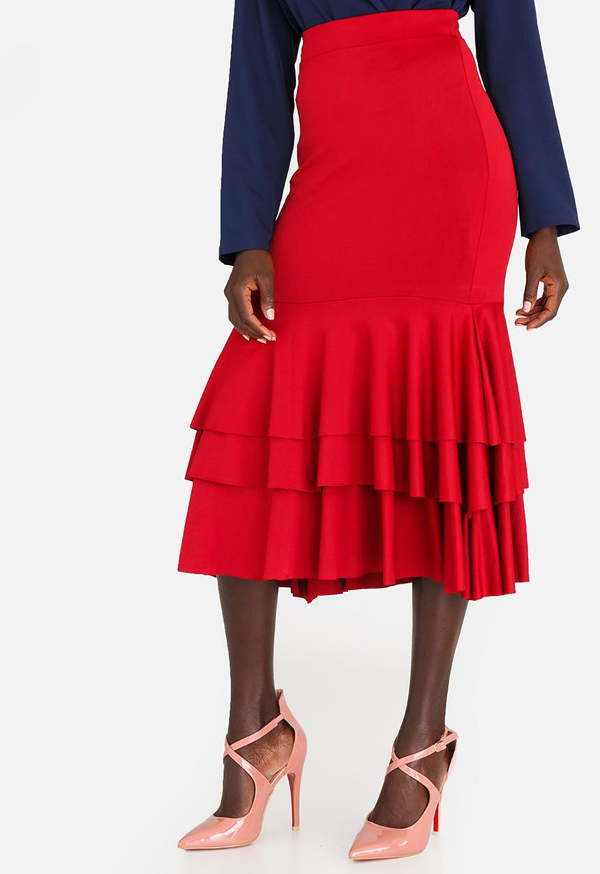 edit - Flamenco Ruffle Skirt Burgundy