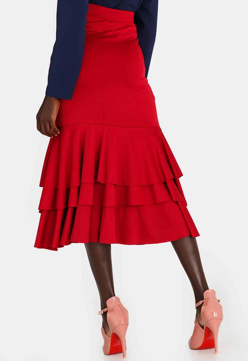 edit - Flamenco Ruffle Skirt Burgundy