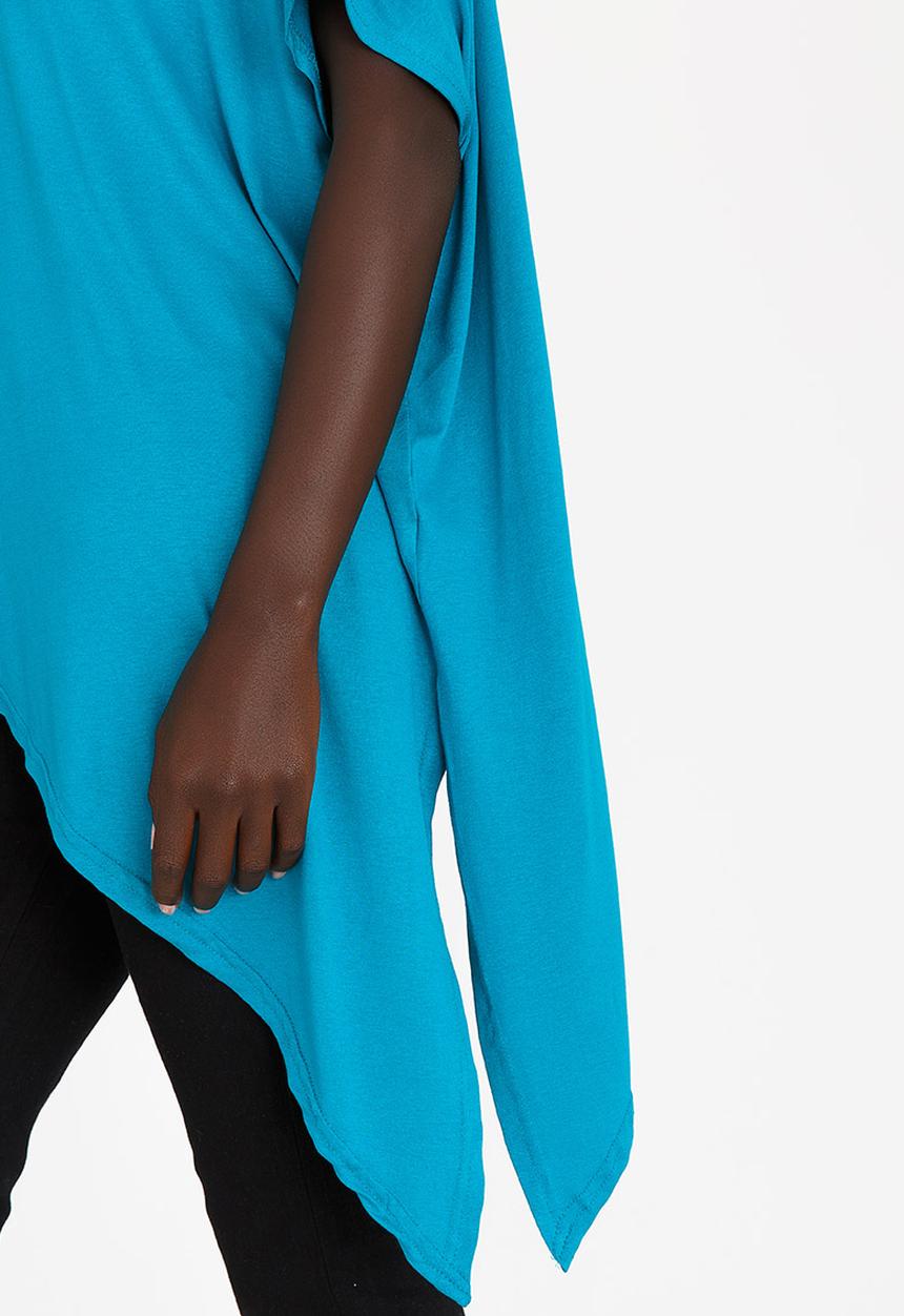 edit - Asymmetric Hemline Top Turquoise