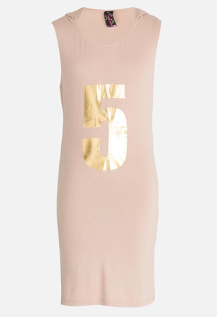 Twin Clothing - Hooded Print Dress Stone