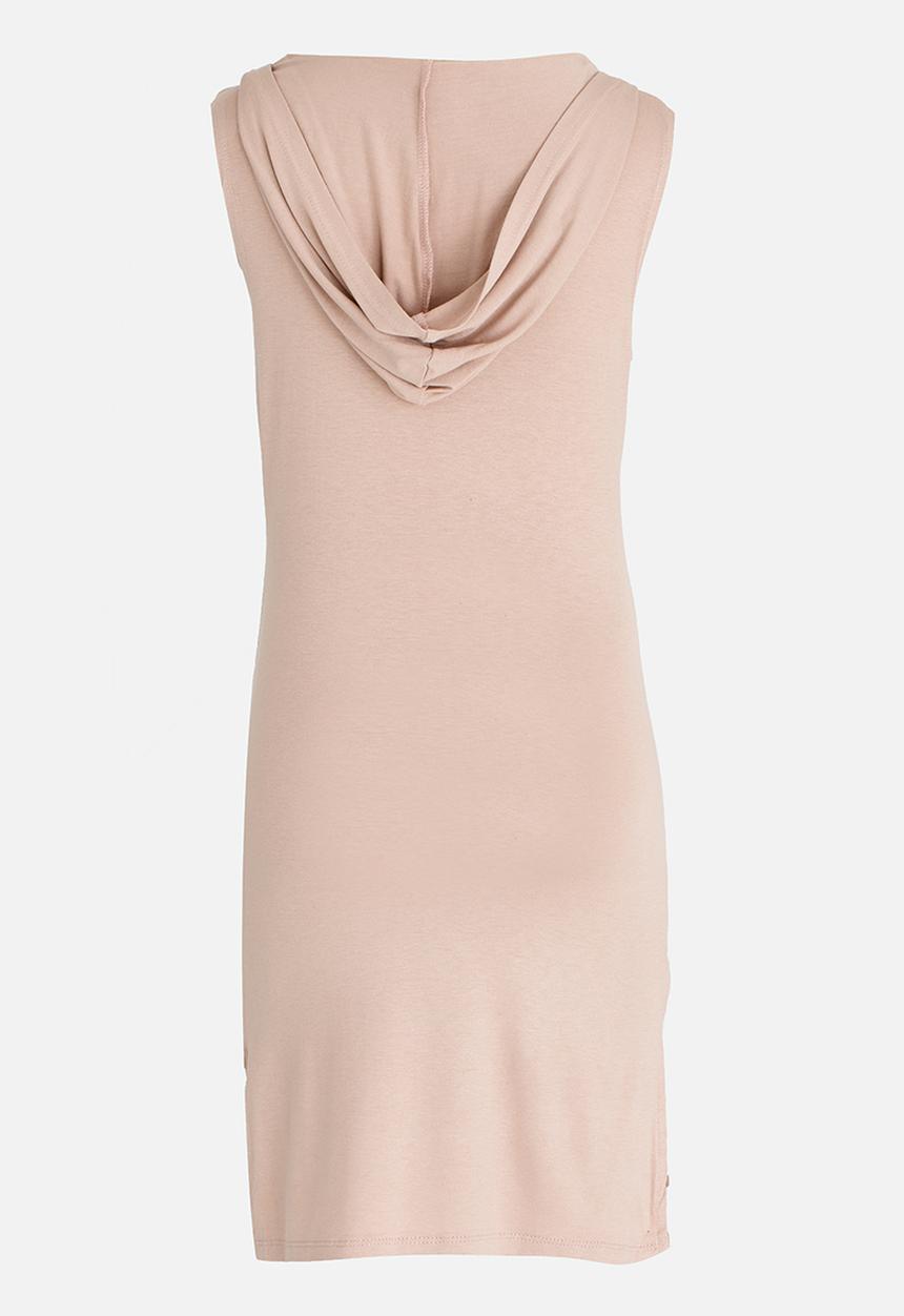 Twin Clothing - Hooded Print Dress Stone