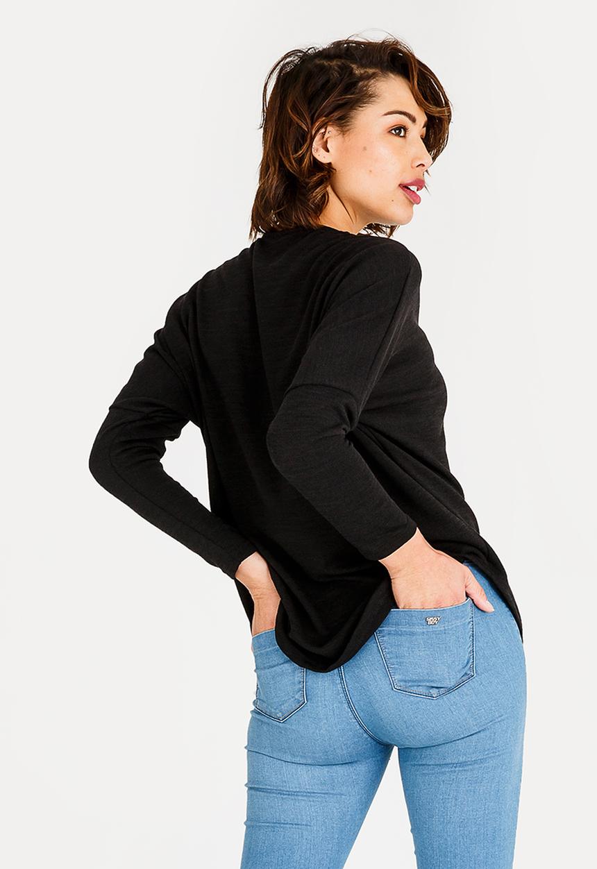 Revenge - Zip Detail Top Black