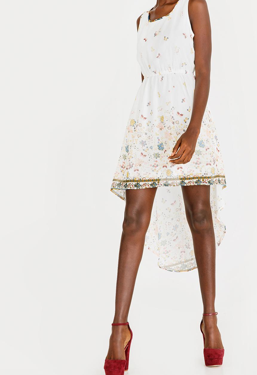 Revenge - High Low Hemline Dress Cream