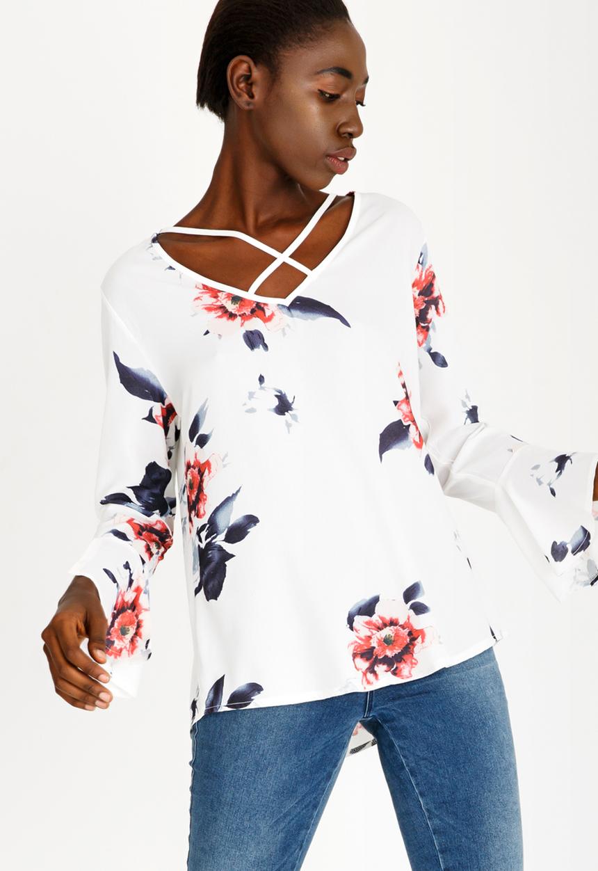 Revenge - V-neck Top White