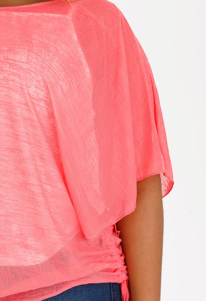 Revenge - Batwing Top Coral