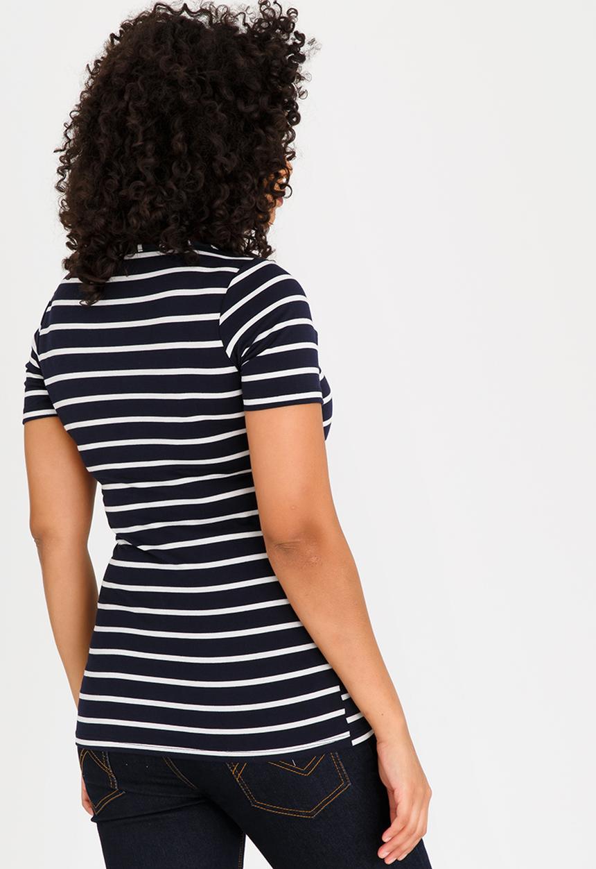 Cherry Melon - Basic Crossover Feeding Top Navy & White