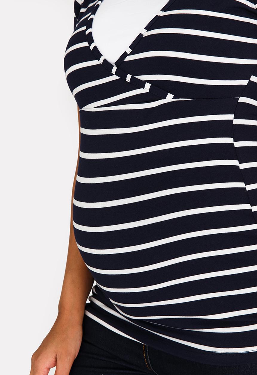 Cherry Melon - Basic Crossover Feeding Top Navy & White
