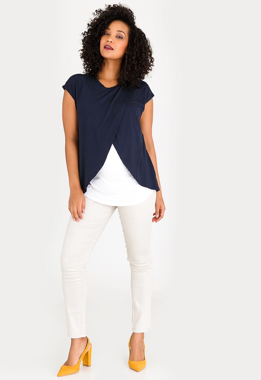 Cherry Melon - Basic Overlay Feeding Top Navy