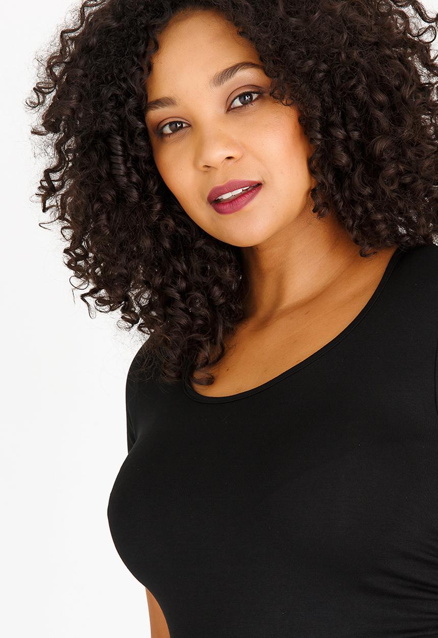 Cherry Melon - Basic Round Neck Tee Black