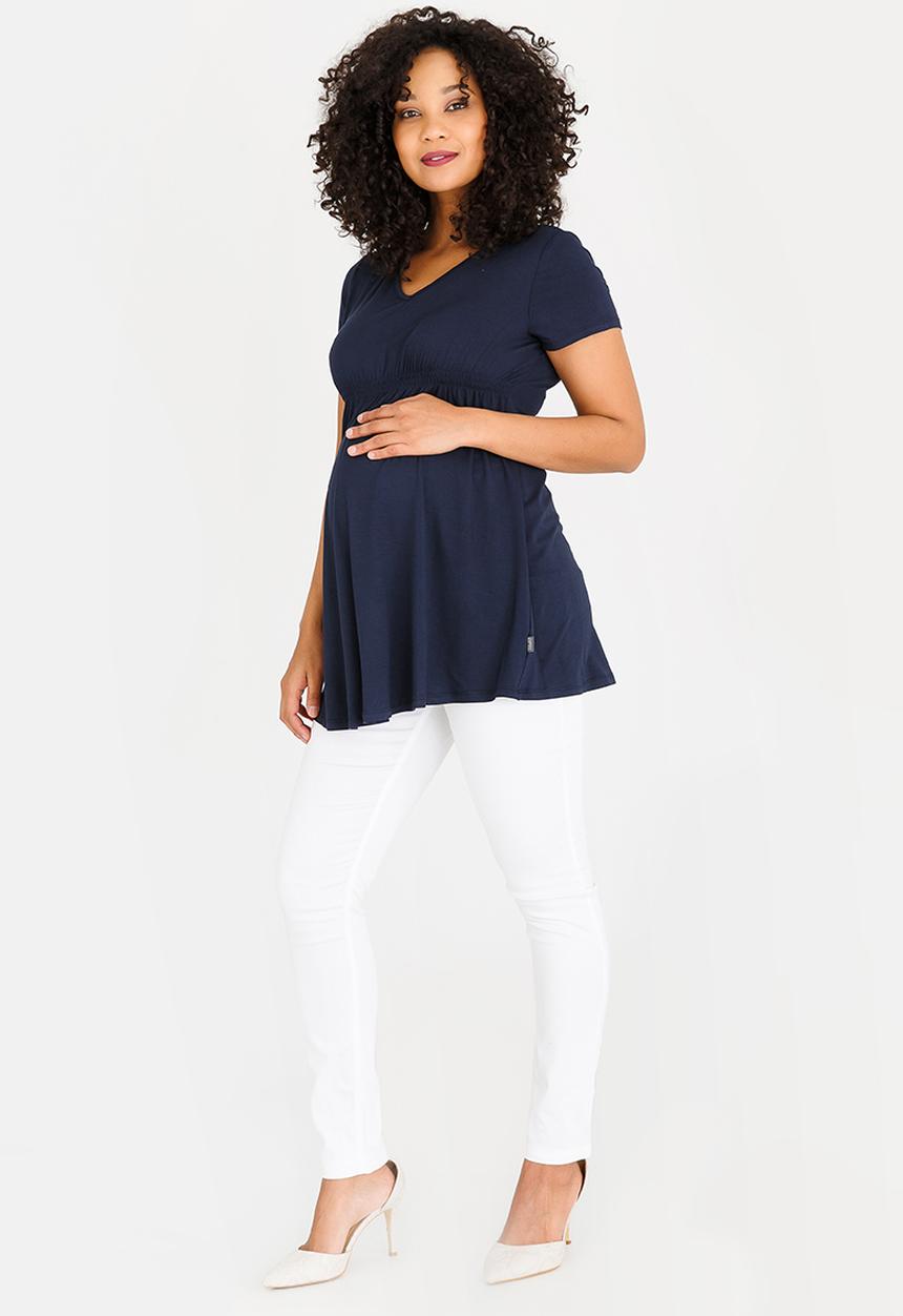 Cherry Melon - Basic Underbust Smock Top Navy
