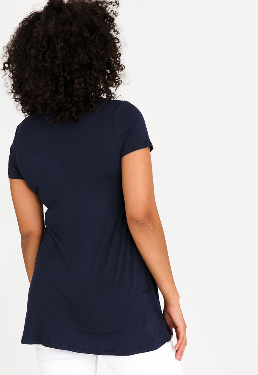 Cherry Melon - Basic Underbust Smock Top Navy