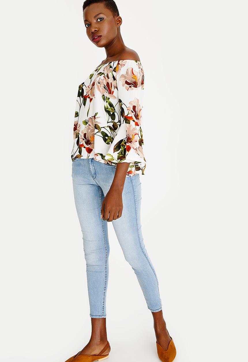 Revenge - Off Shoulder Floral Top Multi-colour
