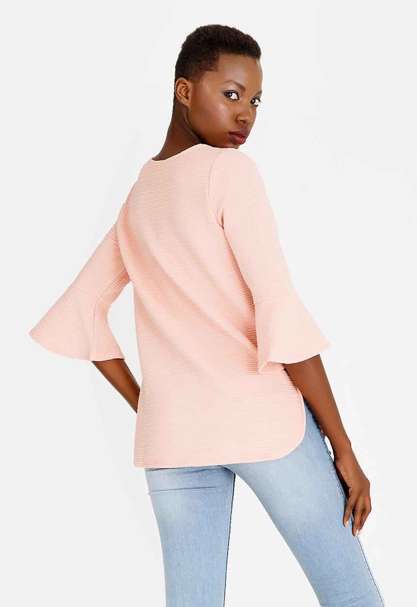 Revenge - Stripe Detail Top Mid Pink