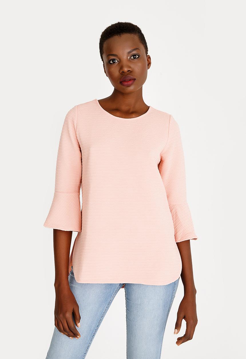 Revenge - Stripe Detail Top Mid Pink