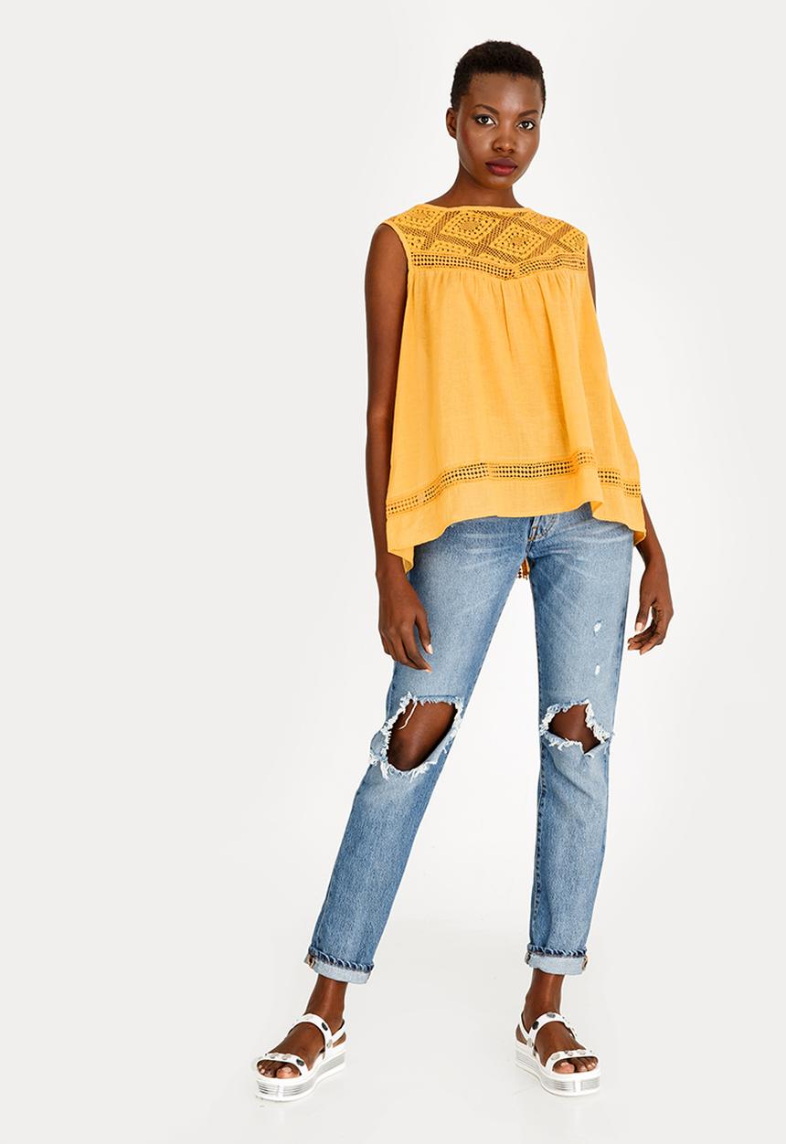 Brave Soul - Crochet Top Yellow