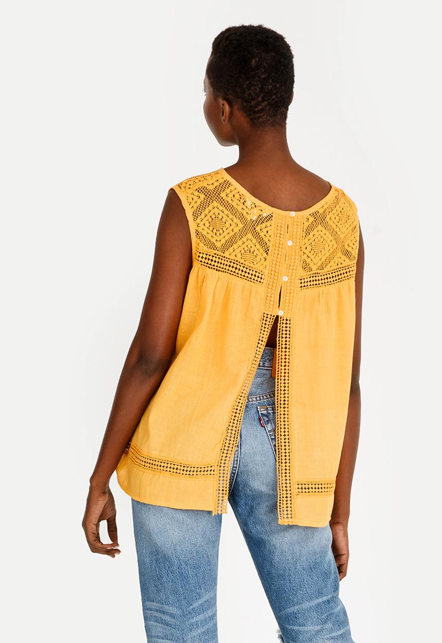 Brave Soul - Crochet Top Yellow