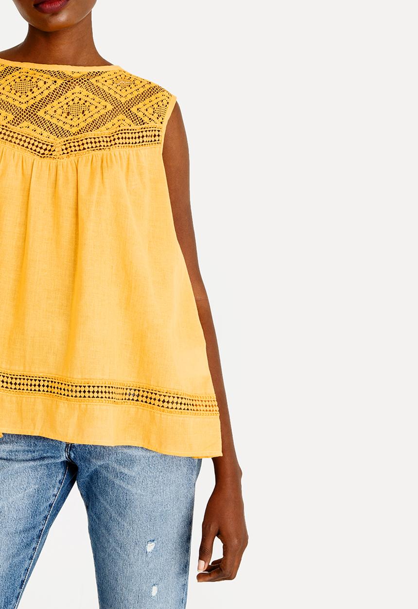 Brave Soul - Crochet Top Yellow
