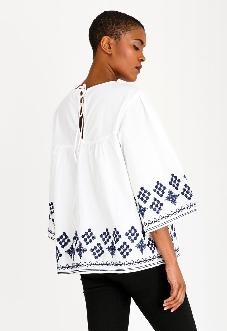 Brave Soul - Embroidered Blouse Blue