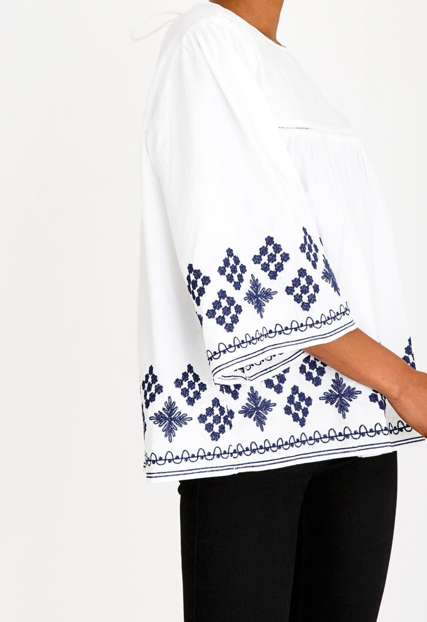 Brave Soul - Embroidered Blouse Blue